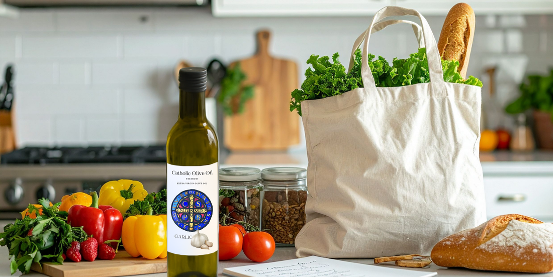 Catholic Olive Oil in Kitchen