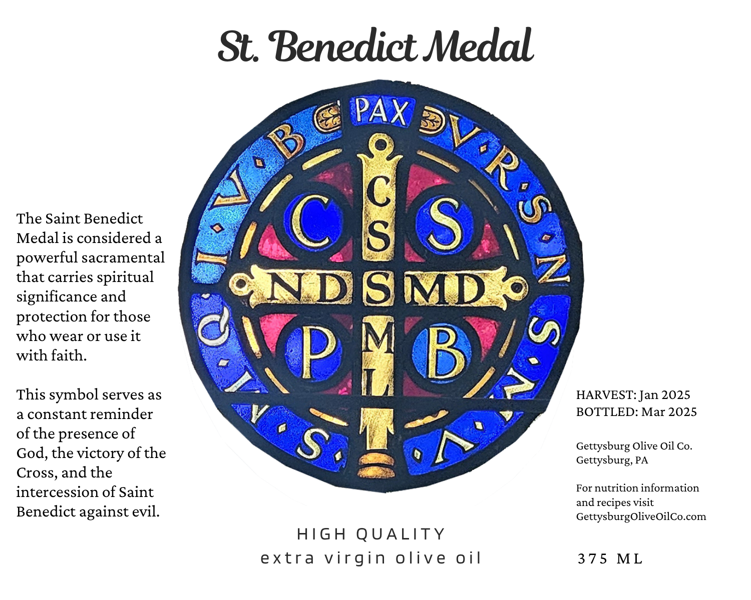 St. Benedict Extra Virgin Olive Oil