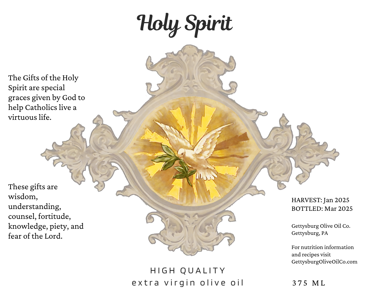 Holy Spirit Extra Virgin Olive Oil