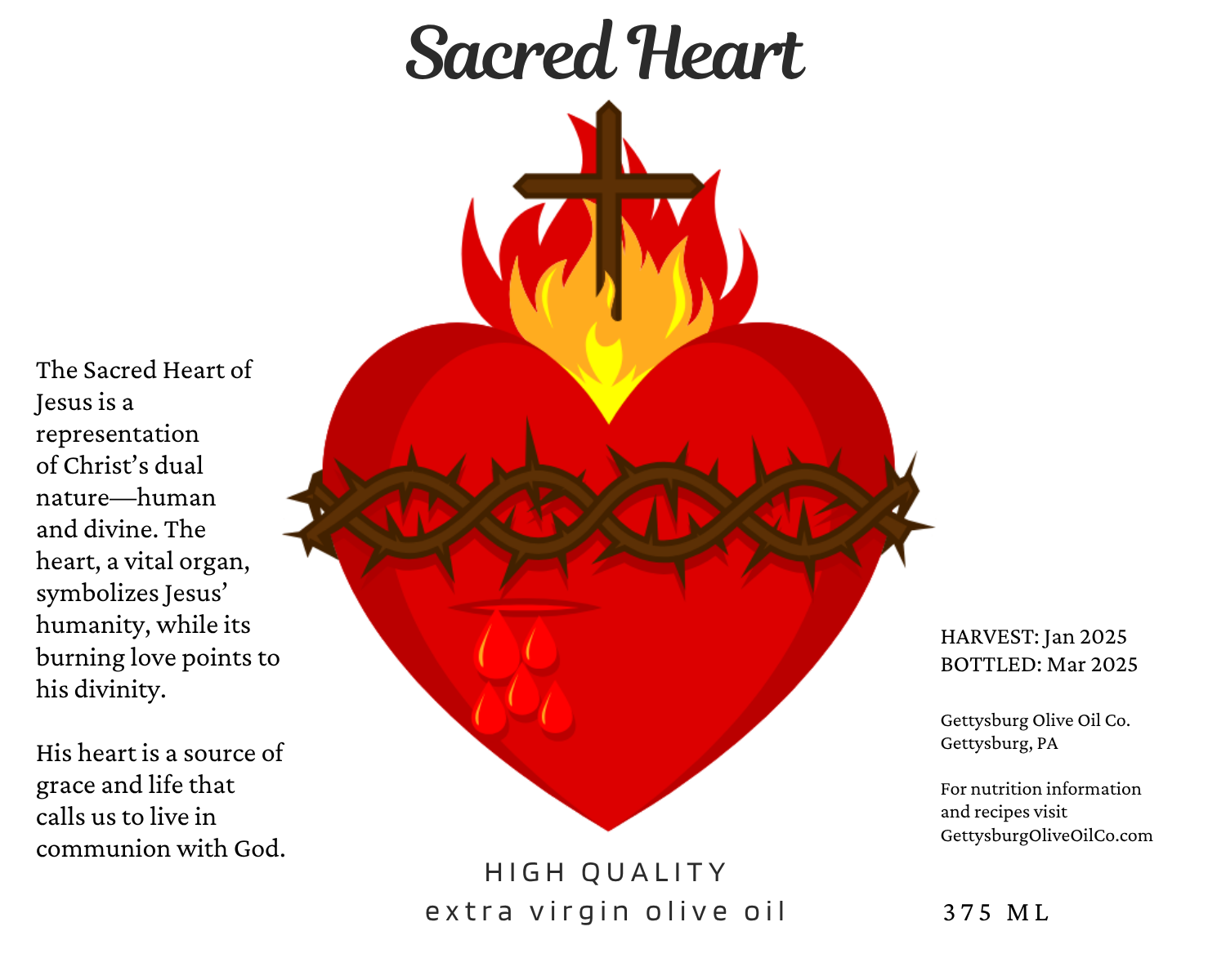 Sacred Heart Extra Virgin Olive Oil