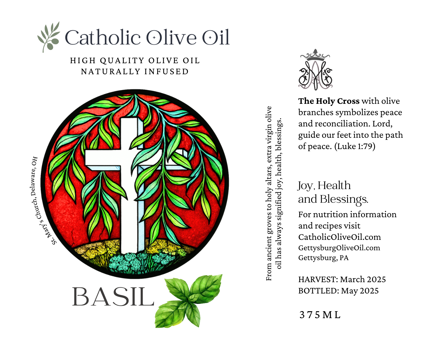 The Holy Cross Basil Olive Oil