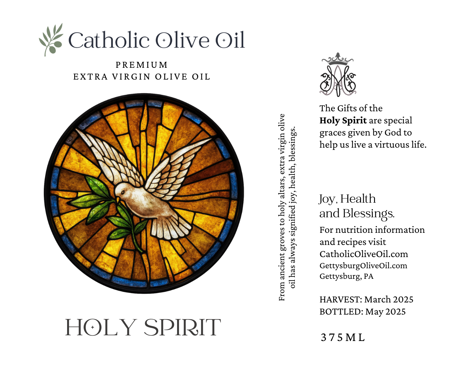 Holy Spirit Olive Oil Label