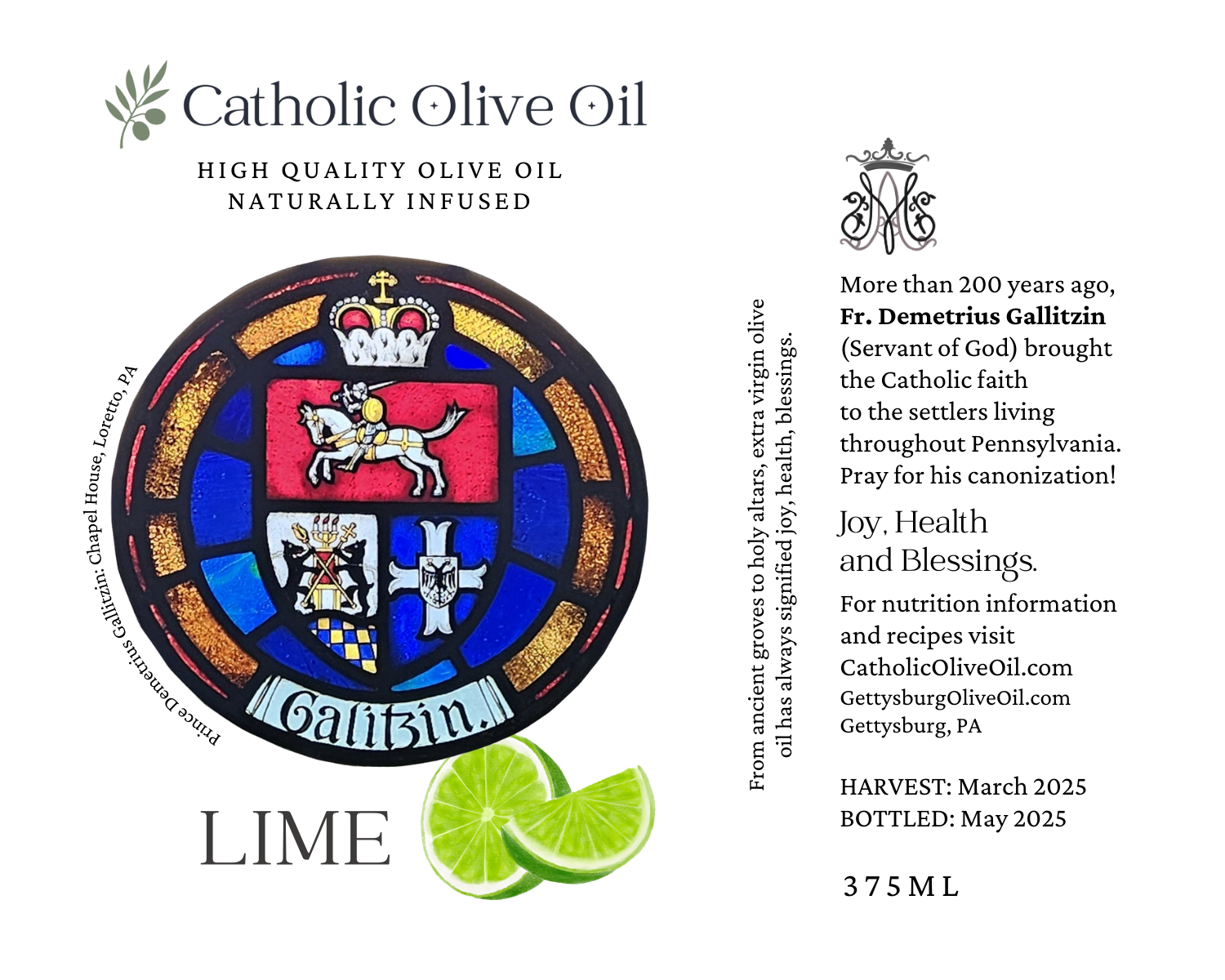 Father Gallitzin Lime Olive Oil
