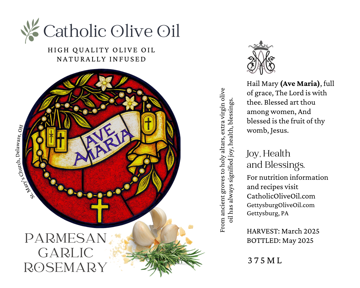 Ave Maria Parmesan Garlic Rosemary Olive Oil